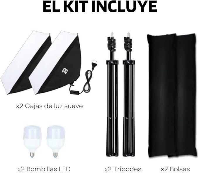 KIT STUDIO 3 SOFT BOX 1 LOMP + BACKGROUND 2/3M