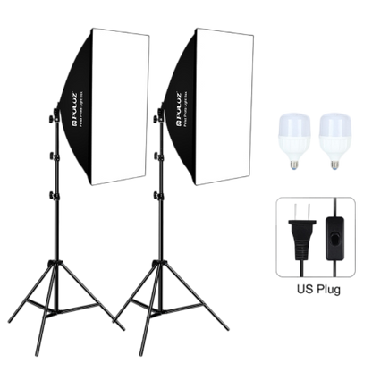 KIT STUDIO 3 SOFT BOX 1 LOMP + BACKGROUND 2/3M