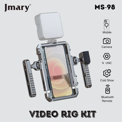 JMARY MS-98 Video Rig Kit with phone and light